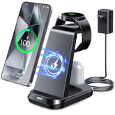 Wireless Charger For Samsung Phones Watch Earbuds(Not For Z Flip & A Serie-Phone), 3 In 1 Charging Station For Galaxy Watch 7/Ultra/6/5/4/3,S25 S24 S23 S22 S21 S20/Note 20 10/Z Fold 4 3,Buds/2/Pro