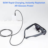 USBC to USBC AR Glasses Charging Cable, Supports 60W Fast Charging, 10Gbps Data Transfer & 4K@60Hz Display HighElastic PVC Jacket