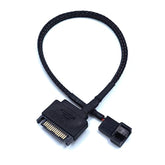 Sata To 3 Pin / 4 Pin Fan Adapter, 15 Pin Sata To 12V Pc Case Fan Splitter Ext