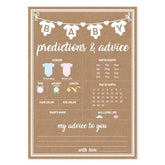 Baby Shower Games For Girl Or Boy, 50 Pcs Predictions & Advice Game, Fun Activity Cards, Gender Neutral, Baby Shower Ideas