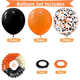 60Pcs Halloween Balloons 12" Black Orange Latex & Confetti Balloons Party Decor