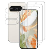 (3+3) For Google Pixel 9 Pro (6.3") (3 Pack) Tempered Glass Screen Protector And (3 Pack) Camera Lens Protector, 9H Hardness, 2.5D, Anti Scratch, Hd Clear