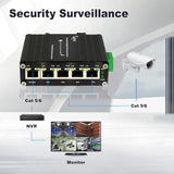 Industrial 5 Ports Gigabit 24V Passive Poe Switch Support Dc12V-24V Input To 24V Poe Output, 4 X 24V/18W Poe Ports@72W, Ip40, Compact Poe Power For Solar Power/Rv Truck/Voip Systems