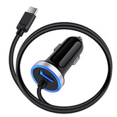 Usb C Car Charger, 3.4A Fast Charging Car Charger For Samsung Galaxy S25 Ultra S24 Fe S23 S22 S21 S20 S10E S9 S8 Note 20 10 A16 A15 A14 A56 A36 A26 A06 A50 A20 A51 A71 A21 A10E, With 3Ft Type C Cable