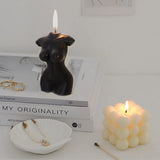 2 Pcs Bubble Cube Candles And Female Body Shaped Candle,Handmade Soy Wax Scented Candle,Bedroom Bathroom Home Aesthetic Decor Candle (Black +White)