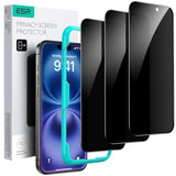 3-Pack Privacy Screen Protector for iPhone 16+/15+, Anti-Spy, Easy Install, Case Friendly