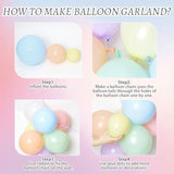 164Pcs Pastel Balloon Arch Kit With Pink, Purple, Blue, Green Balloons For Easter, Rainbow, Wedding Occasions - Unisex Adults
