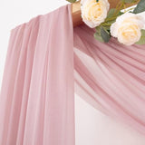 Dusty Rose Wedding Arch Draping Fabric 1 Panel 29" X 20 Ft Extra Long Gauze Drapes Sheer Backdrop Curtains 6.6 Yards Airy Outdoor Drapery Panels For Wedding Bridal Shower Ceiling Decoration