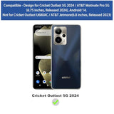 For At&T Motivate Pro 5G Case, Cricket Outlast 5G 2024 Phone Case, With Screen Protector, Dual Layer Shockproof Silicone Bumper, Non Slip Back, Heavy Duty Rugged Cell Phone Cover-Black