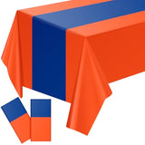 4 Pcs Blue And Orange Tablecloth Dragon Party Anime Theme Table Cloth 108 X 54 Inch Plastic Disposable Rectangle Tablecovers For Birthday Themed Party Decoration Supplies