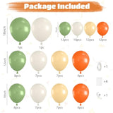 Sage Green Orange Balloon Arch Kit Burnt Orange Nude White for Birthday Baby Shower