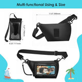 Waterproof Phone Pouch 8.3" & Fanny Pack, Waterproof Phone Case Detachable Lanyard Spring Rope for iPhone 16 15 14 13 Pro Max, IPX8 Cellphone Dry Bag