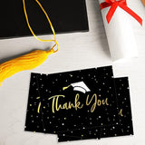 Faux Gold Confetti Graduation Thank You Cards / 100 Bulk Note Cards With White Envelopes / 4 1/4" X 5 1/2" High School College Grad Greeting Cards/Made In The Usa