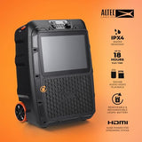 SoundRover View Portable Bluetooth Speaker with 14 1080P Display, 150W Peak Power, 18-Hour Battery LiFePO, IPX4 Water Resistance & Built-in Trolley