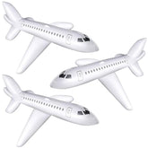 3pcs 40" White Inflatable Airplane Balloons — Aviation Party & Pool Decor