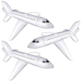 3pcs 40" White Inflatable Airplane Balloons — Aviation Party & Pool Decor