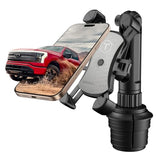 Boom Cup Holder Phone Holder for Car - Adjustable Cell Phone Mount, No Vibration Heavy Duty Bendable Boom Arm, Expandable Grip, 360 Rotation with