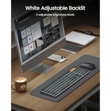 Backlit Bluetooth Keyboard And Mouse For Mac, Km100-A Multi-Device Wireless Keyboard Mouse For Mac, Full Size Rechargeable For Macbook Pro/Air, Iphone, Ipad, Black