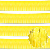 4 Pack 10 Ft Macaron Yellow Foil Fringe Garland Metallic Streamers Tinsel Banner Wall Hanging Garland Backdrop For Parade Floats, Halloween, Christmas, Thanksgiving, New Year Party Decorations