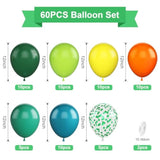 Green Orange Yellow Balloons, 60 Pcs 12 Inch Sage Green Yellow Blue Latex Balloons For Boys Girls Jungle Themed Birthday Wedding Graduation Baby Shower Safari Dinosaur Party Decor
