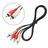 (2 Pcs) RCA Stereo Audio Cable, 2-RCA Male to 2-RCA Male (5 FT), Stereo Audio 2RCA Cord Male to Male Connector