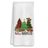 Feliz Navidad Kitchen Towels 16x24 Inch Spanish Christmas Dish & Hand Towels