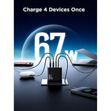 JOYROOM 67W USB C Charger Block, 4-Port Foldable GaN Wall Fast Charger Adapter Compact for iPhone 16/5/14 Pro Max, MacBook Pro/Air, iPad Pro/Air, Galaxy, Dell XPS, Pixel 7, Google Pixelbook