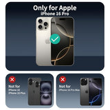 3+3+1-Pack, Screen Protector and Camera Lens Protector for iPhone 16 Pro with Back Tempered Glass Film, Impact-Protection, HD, Anti-Scratch, 9H