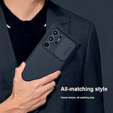 Samsung Galaxy S22 Ultra Polycarbonate Protective Case with Camera Cover - Black