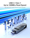 256Gb Usb C Flash Drive, Read Speed Up To 150Mb/S Usb 3.1 Gen 1 High-Speed Thumb Drive, Plug And Play Dual Port Memory Stick Compatible With Smart Phone/Pc/Laptop/Tablet