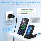 Wireless Charger Stand for Moto G Stylus 5G 2025/2024,Moto Edge/Razr 2025,Moto G Power 5G 2025/2024,15W Fast Charging Station with QC Adapter for