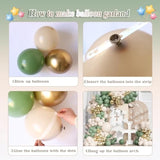 Baptism Theme Party Decorations Balloons Kit,145 Pcs Sage Green White Sand Gold Balloons Arch For First Holy Communion Decorations God Bless Christening Party Birthday Baby Shower Wedding Decoration