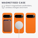kwmobile TPU Silicone Case Compatible with Google Pixel 10 / Pixel 10 Pro - Case Magnetic Cover - Compatible with MagSafe - Fruity Orange