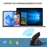 Wireless Ergonomic Mouse, 2.4G Wireless Vertical Ergo Mouse, 800/1200/1600 Adjustable Dpi,6 Buttons Ergonomic Mouse For Laptop/Macbook/Pc/Desktop-Black