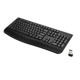Wireless Keyboard, 2.4G Full-Sized Ergonomic Wireless Computer Keyboard With Wrist Rest For Windows, Mac Os Laptop/Pc/Desktop/Notebook(Black)