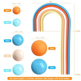 Blue Rainbow Cake Toppers Mini Balls Blue Orange Dog Birthday Party Decor