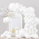White Latex Balloon Set (130pcs): Party, Wedding, Shower Decor