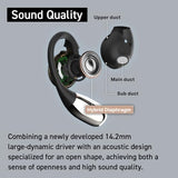 TE-H1 Open-Ear Earphones, Non-occluding Design, Ear-Hook Style, Hi-Res Audio and LDAC, Sound Leakage Reduction Mode, Up to 42 Hours of Playback,