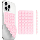 Double-Sided Silicone Suction Phone Mount Hands-Free Grip Light Pink