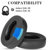 Cooling Gel Ear Pads Ear Cushions Replacement Compatible With Soundcore By Anker Life Q30 Q35 Headphones Earpads With Ice Silk Fabric Added Thickness (Not Fit S1 Q10 Q20 Q45)