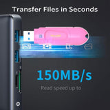 Flex A 64Gb 2 Pack Pink Usb Flash Drives,Typea,Usb 3.1 Flash Thumb Drive,Swivel Design,Usb Drive Up To 150Mb/S,External Data Storage Memory Stick Compatible With Computer/Laptop