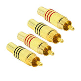 Rca Stereo Connector Plug With Spring Coax Audio Solderless Gold Plated Adapte