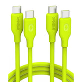 Silicone Usb C To Usb C Cable (6Ft, 2Pack), 240W Usb C Fast Charging Cable For Macbook Dell Xps Ipad Switch, Iphone Charger Cord Type C Charger Fast Charging Cord For Iphone 16 Samsung S25, Lime Green