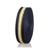 24 Yards 1 Inch Navy/Gold/White Stripe Grosgrain Ribbon Double Face Po