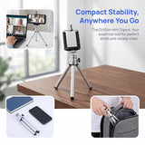 Adjustable Mini Tripod Stand Holder Set for Camera and Smartphone Portable 3-Section Design Lightweight for Travel Compatible with Mobile Devices
