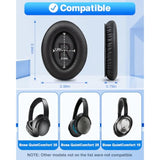Ear Pads For Bose Quiet Comfort 35 Soft Protein Leather Replacement Earpads Ear Cushions Ear Pad For Bose Qc 35/25 / 15 Qc2 / Ae2 / Ae2I / Ae2W / Sound Link/Sound True (Black)