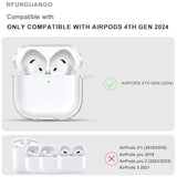 For Airpods 4 Protective Case, Soft Tpu Airpods 4Th Generation Protective Case, Transparent With Cleaning Kit, With Keychain, For Apple Airpods 4 Gen, Unisex -White