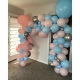 140Pcs Pink Blue Silver Balloon Arch Kit Gender Reveal & Baby Shower Party Decorations