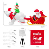 9.5Ft Christmas Inflatables Outdoors Decorations Santa Claus On Sleigh Leds Build-In Blow Up Christmas Yard Inflatable D