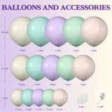 Pastel Balloon Garland Kit,5 12 18 Inch Balloons For Happy New Year 2024 Birthday Party Baby Shower Graduation Wedding Holiday Party Decoration